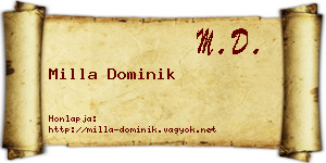 Milla Dominik névjegykártya